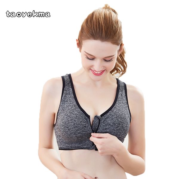 

seamless zipper sports bra shockproof tight breathable running vest yoga underwear without steel ring b07, White;black