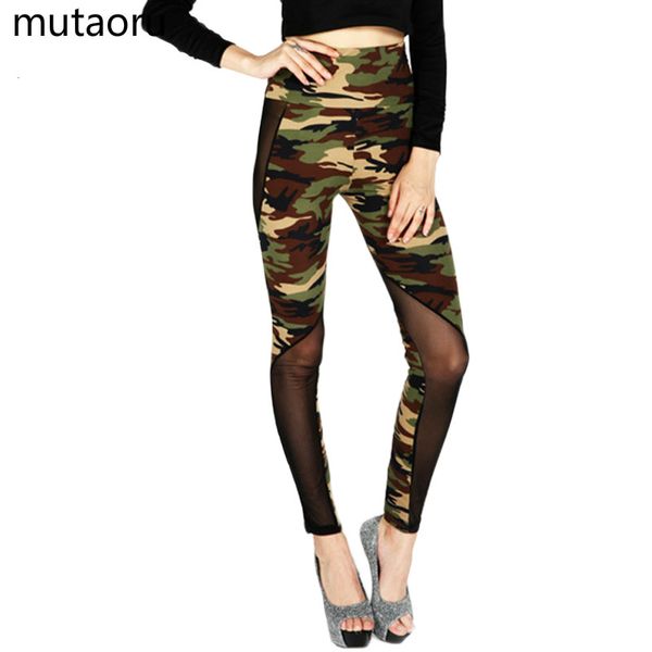 

women skinny slim casual pencil pants female camo spliced bottom lady elasticity comfortable outwear camouflage trousers, Black;white