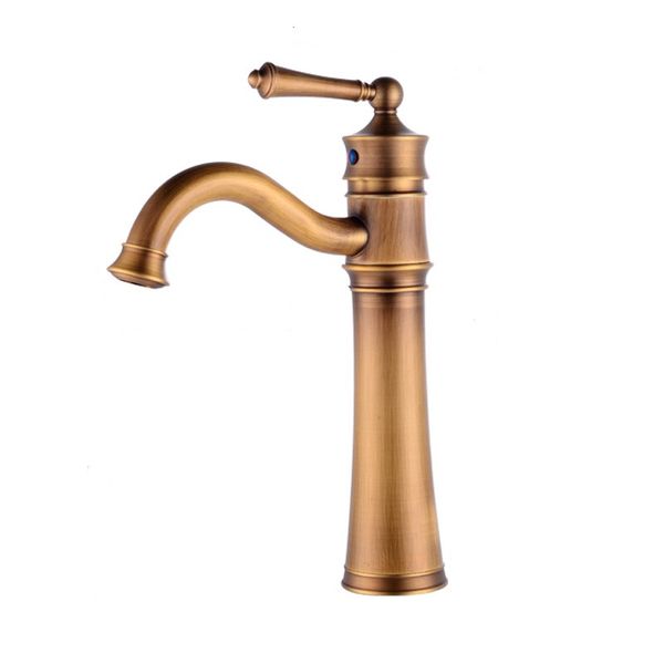 Antique Brass Bathroom Vessel Sink Faucet Lavatory Single Hole Handle Mixer Tap
