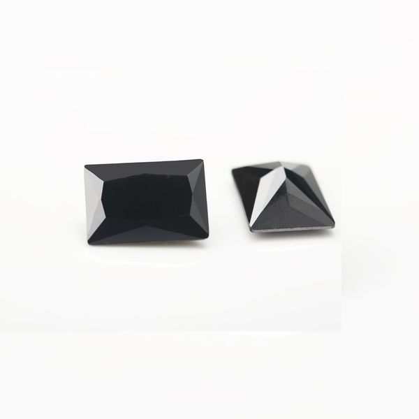 

2x3~13x18mm 5a grade black color rectangle shape cubic zirconia stone princess cut loose cz stone synthetic gems
