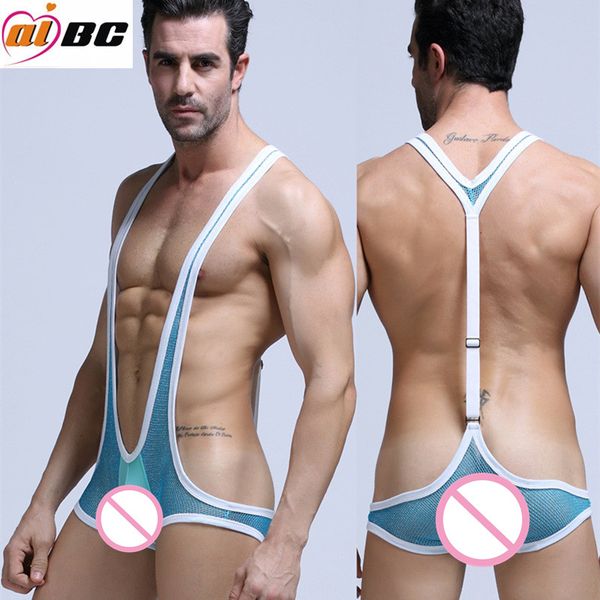 

brand new mens undershirt mesh guze wrestling singlet underwear men bodysuit undershirt jumpsuit belts, Black;brown