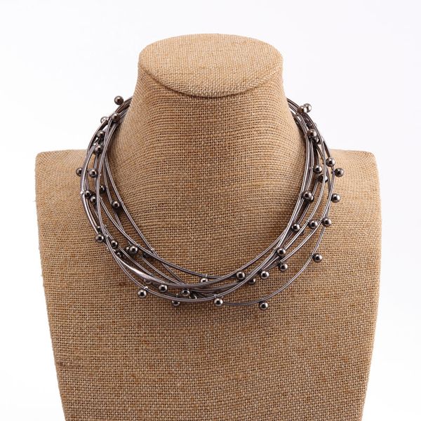 

whole salebeadsland necklace chokers fashion punk style chains multi-layer necklaces gift for friends, Golden;silver
