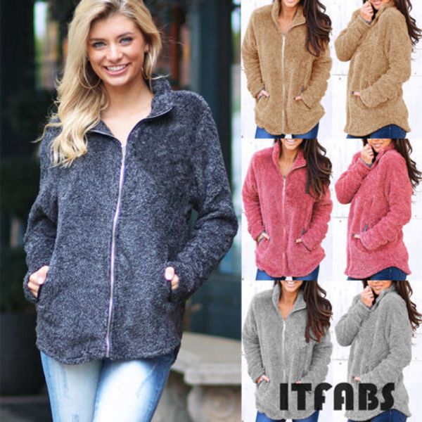 

fashion women winter faux fur shaggy cardigan casual jacket ulzzang coat soft warm overcoat faux furs new streetwear, Black