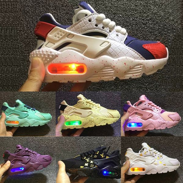 

Nike Air Huarache Вспышка освещена Дети Air Huarache Run Shoes Дети кроссовки Младенческие huaraches открытый атлетический атлетический мальчик девочек кроссовки