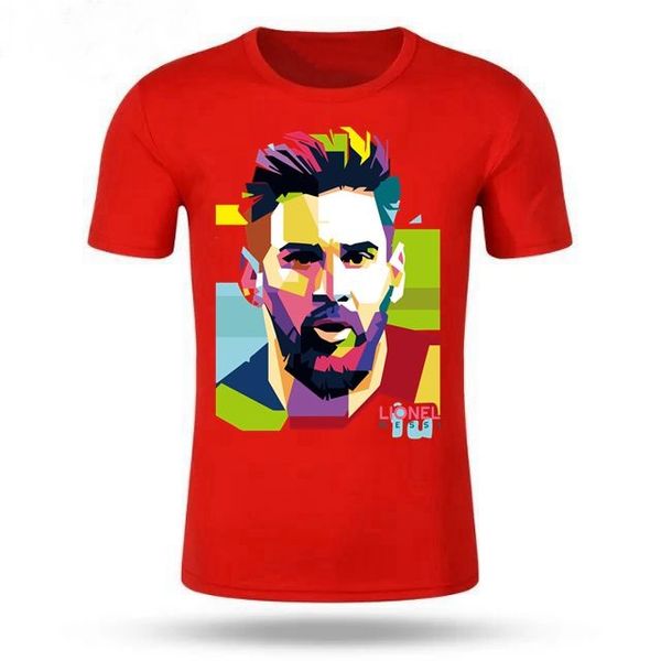 

new lionel messi t shirt men's short sleeve messi t-shirt 100% cotton tshirt argentina jersey for fans tee pullover, White;black