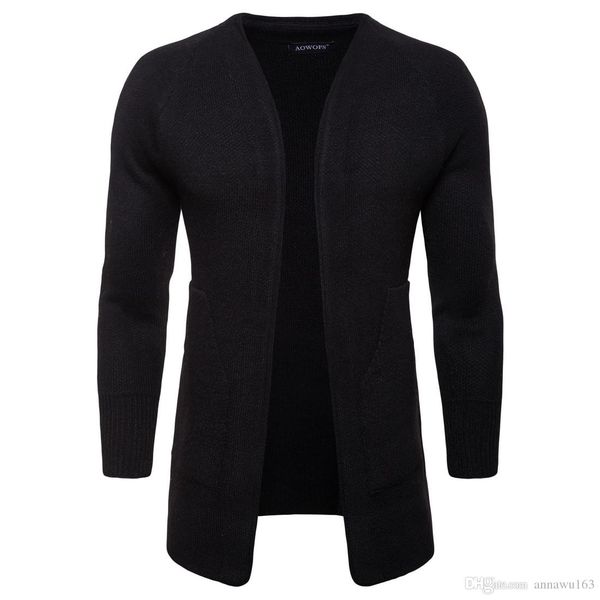 

sweater designer cardigan v-neck new knitted men' sweater with long cotton high winter sleeve for long quality mens blend sales dsxva, Black