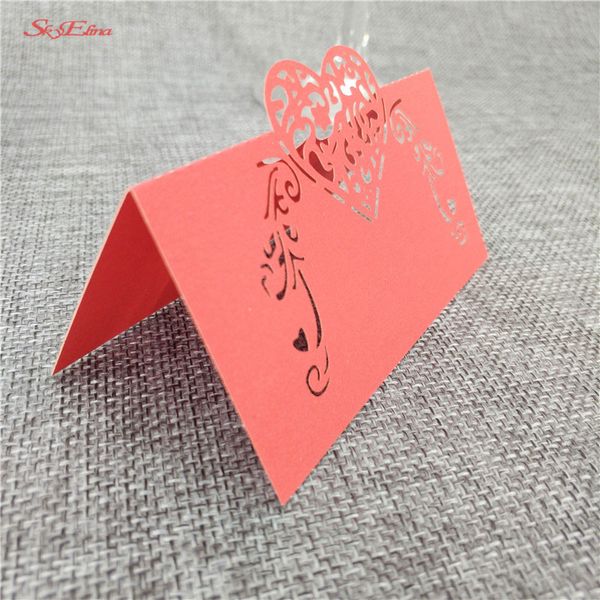 Laser Cut Diy Heart Shaped Seat Card Wedding Table Decoration
