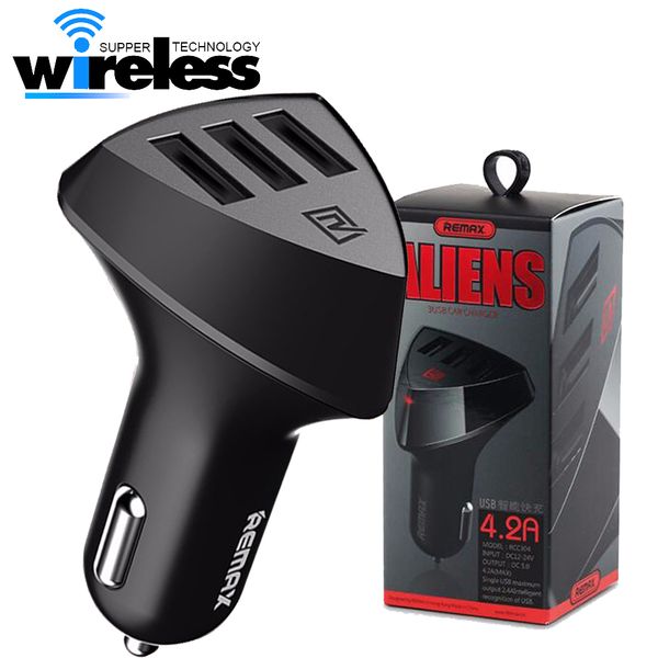 

Remax Alien universal 3 порта автомобильное зарядное устройство ABS пожаробезопасный 5V 4.2 A быстрое быстрое автомобильное зарядное устройство с розничной коробкой для iphone Samsung