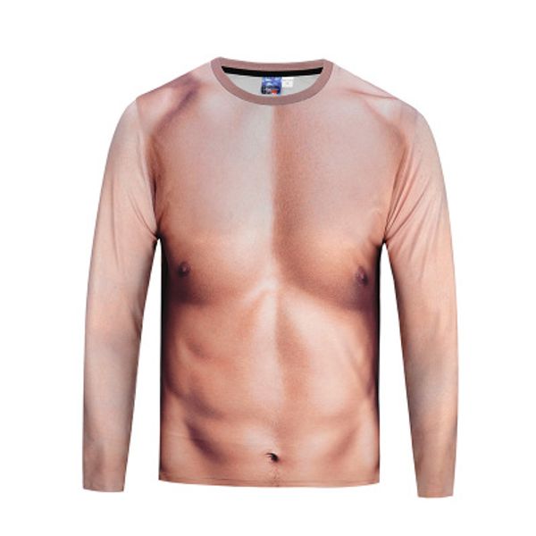

Funny Design 3D Printed Men Top Clothing Crew Neck T shirts Men Stylish Hip Hop Wear Long Sleeved Curve Tops Tees