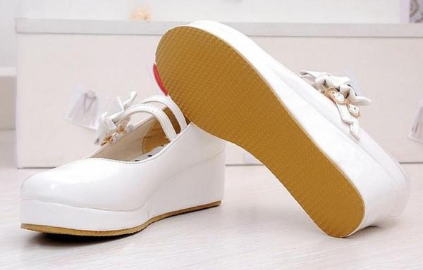 

send 2018 spring and autumn new style slope heel bowknot women's shoes, Black