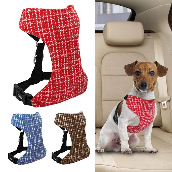2019 Soft Mesh Dog Car Seat Belt Vehicle Harness Vest Pet Adjustable Nylon Harnesses Safety For Small Medium Large Dogs From Friends