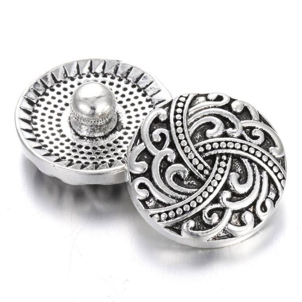 

10pcs new snap jewelry antique silver vintage knot 18mm snap buttons fit snap bracelet new year gift, Bronze;silver