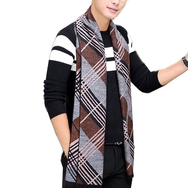 

2017 new fashion 20 colors men's scarf plaid british winter cotton luxury scarves and autumn soft mens scarves striped, Blue;gray