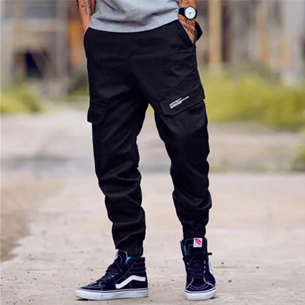 

high street men's jeans casual jogger pants big pocket cargo pants men brand classical hip hop army big size 28-40, Blue