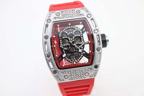 

luxury bran transparent black dial red rubber band womens stainless pointer watch womens fashion quartz wrist watchesver fu157, Slivery;brown