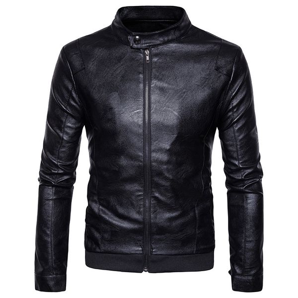 2019 Mens Leather Jacket Motorcycle Jacket Young Men Slim Fit Zipper Blazers For Boys Fashion Style Brown Or Black From Aaronliu880, $36.55