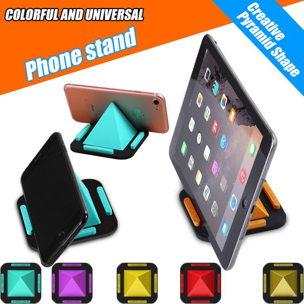 

mutifunction car holder non-slip pad pyramid shape mount silicone mobile phone bracket deskstand for iphone 8 x tablets stand