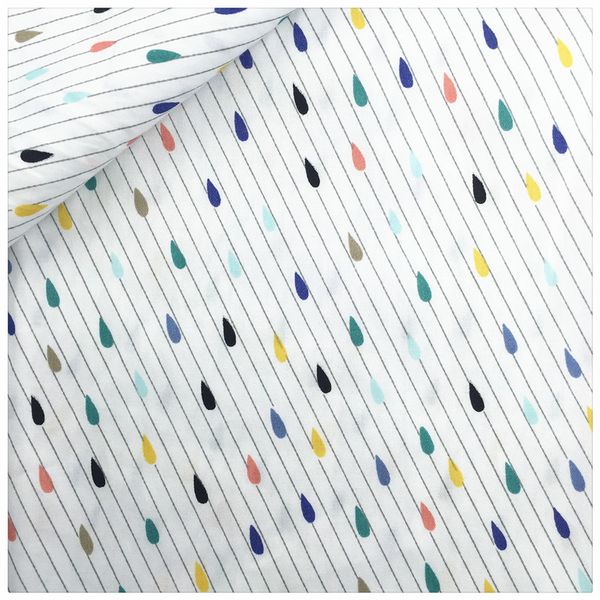 

cotton fabric colorful rain drop fabrics tissue home textile patchwork bedding set quilting clothing scrapbooking dolls crafts, Black;white