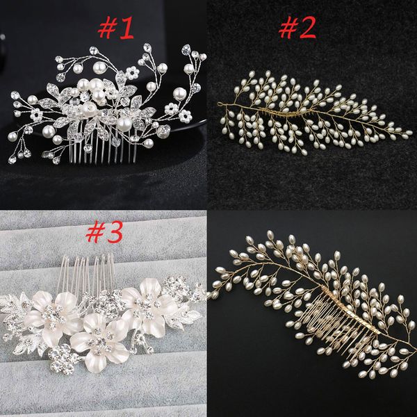 

new arrival wedding hair combs for bridal crystals pearls bridal hair comb headpieces, Silver