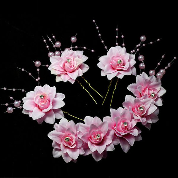 

women accessories handmade red flower head starry lily flower hair accessory, Golden;white