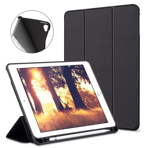 

Smart Leather Case For iPad 2018 9.7 2017 Pro with Pencil Holder Silicone Soft Cover for Apple iPad 9.7 2018 Case