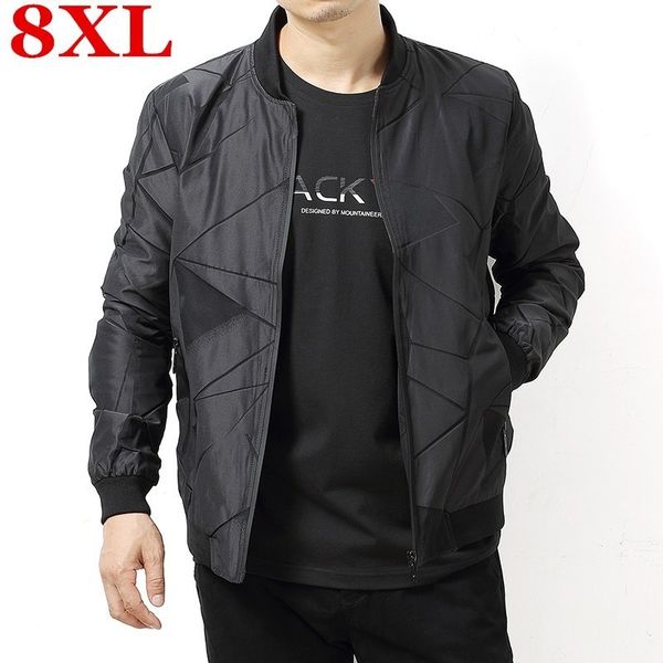 

plus size 8xl 7xl spring autumn casual solid fashion slim bomber jacket men overcoat baseball jackets men's streetwear jacket, Black;brown