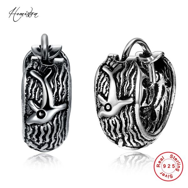 

hemiston vintage blackened swimming dolphins pattern 925 sterling silver cz women creole earrings, classical jewelry ts e198, Golden;silver