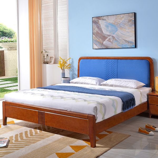 2019 Modern Minimalist Solid Wood Oak Double Bed 1 8 M Master Bedroom Economy Adult Bed Bedside Table From Baihexinyuanjiaju 442 22 Dhgate Com