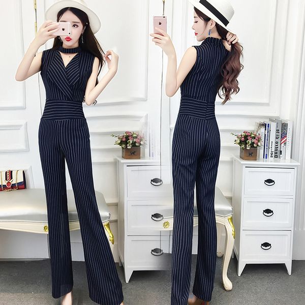 

temperament is thin, ol wide leg pants, striped trousers, professional pants, european station, summer fashion commuter, Black;white