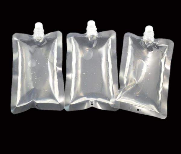 

Dhl 500pc 250 500ml tand up pla tic drink packaging bag pout pouch for beverage liquid juice milk coffee bag n609
