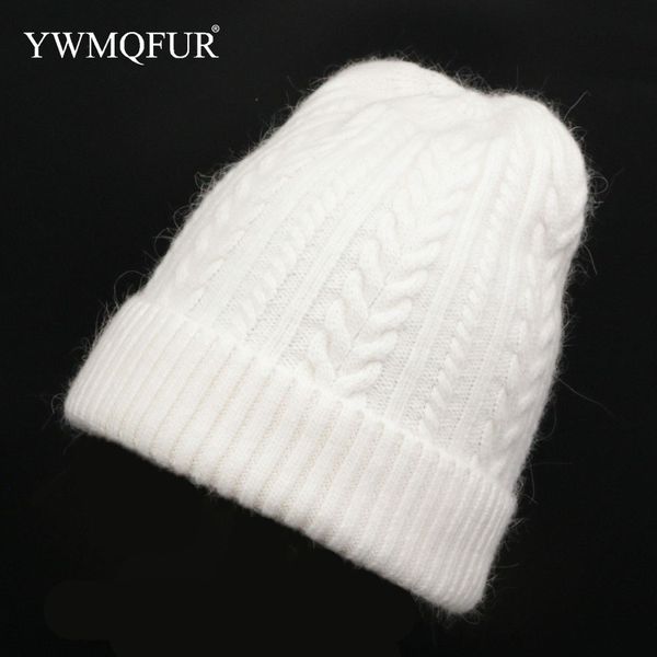 

ywmqfur warm winter knitted women hats for thick & soft fashion female casual skullies beanies caps with ing