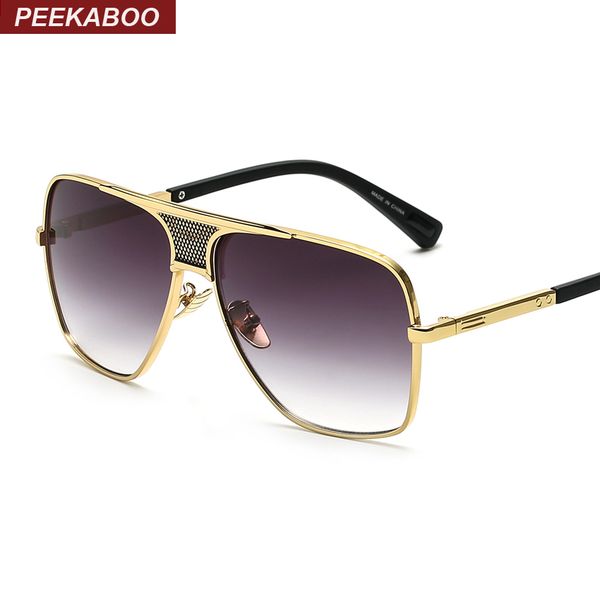 

brand new 2016 steampunk square sunglasses men flat metal gold european american retro sun glasses luxury male, White;black