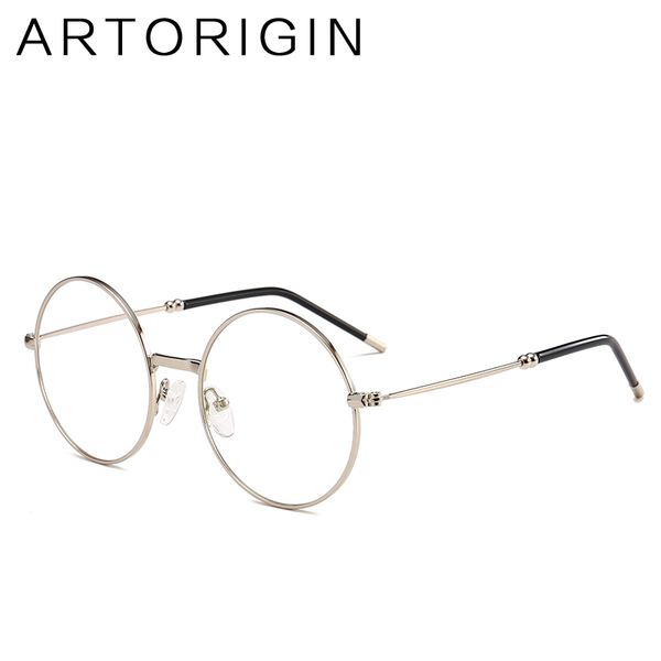 

retro metal round glasses frame women men m size vintage woman glasses clear new design transparent eyewear frames 1891, Silver