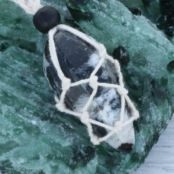 

classic fashion necklace for women zebra stone necklace mens women wire wrap natural stone wrapped makrame necklace, Silver