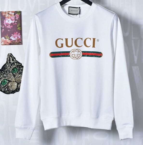 

18ss Classic Red Green Belt Stripe LOGO T-shirt Sweater Coat Classic LOGO Jacket Sweater Black and White