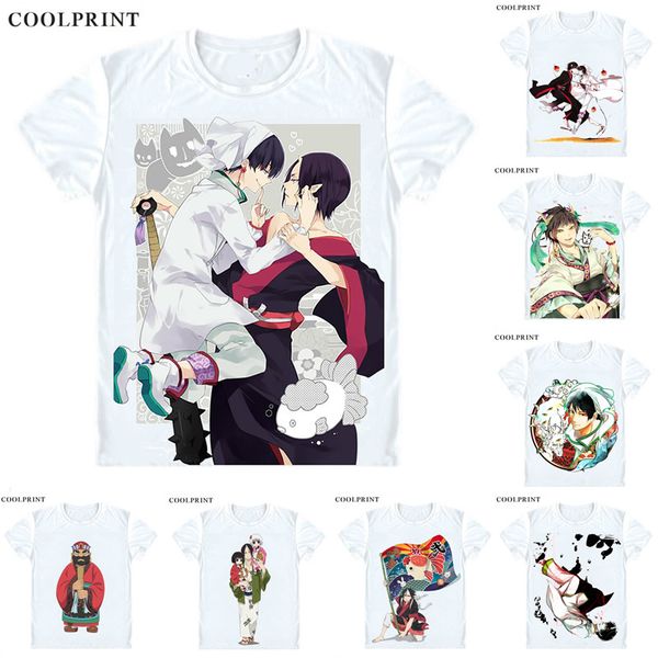 

hozuki's coolheadedness t-shirts short sleeve shirts japanese anime hoozuki no reitetsu hakutaku hoozuki king enma cosplay shirt, White;black