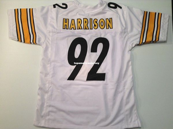 

retro custom sewn stitched #92 james harrison white mitchell & ness jersey s-5xl,6xl men's football jerseys rugby, Black;blue