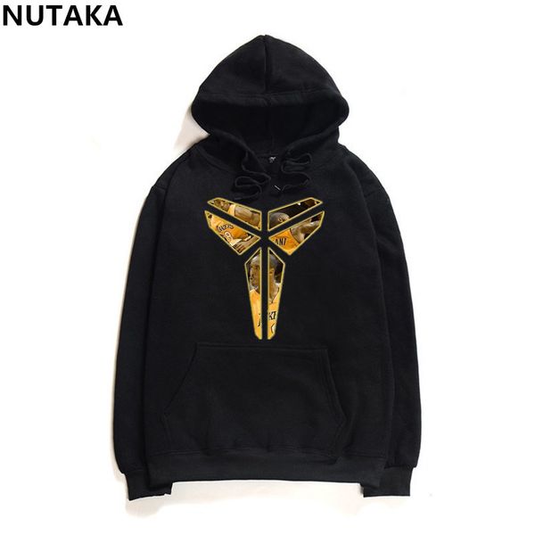 

winter thick men hoodie streetwear kobe print hip hop black grey white hooded hoody mens hoodies and sweatshirts size xxl