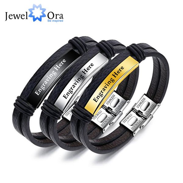 

personalized engraved name bracelet for men jewelry stainless steel bracelets & bangles fashion accessorise (jewelora ba102255, Golden;silver
