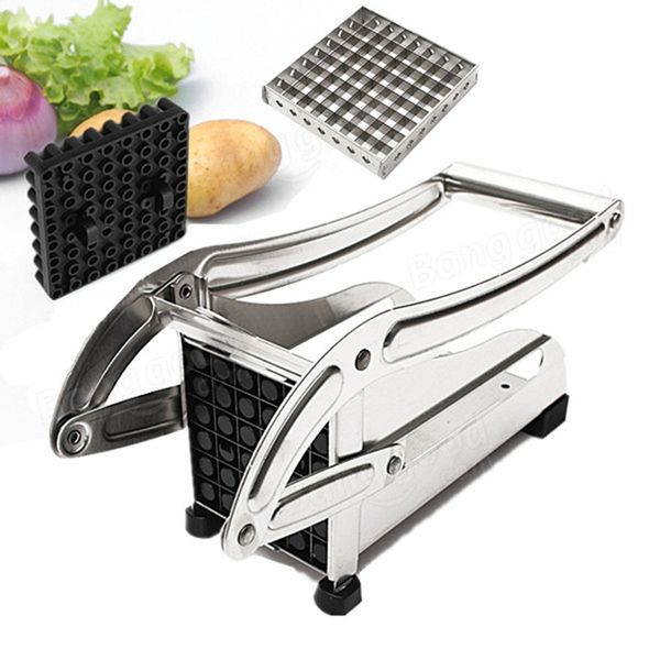 

eco-friendly stainless steel french fry cutter device potato vegetable slicer chopper with 2 blades kitchen gadgets