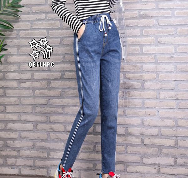 

ladies skinny jeans women high waisted slim fit denim pants slim denim straight biker skinny ripped jeans pencil pants trousers a201, Blue