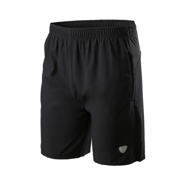 

wholesale-summer autumn men breathable quick dry sports elastic waist men running pocket reflective stripe shorts, Black;blue