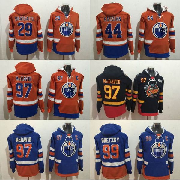 

Толстовка с капюшоном Edmonton Oilers 97 Коннор МакДэвид 29 Leon Draisaitl 44 Зак Кассиан 99 свитер с капюшоном Уэйна Гретцки Хоккейные майки