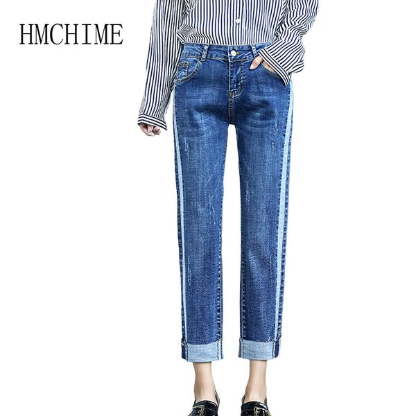 

vintage bleached embroidery female cowboy denim pants patchwork zipper jean mujer high waist trousers stretch women jeans, Blue