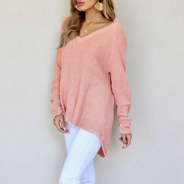 

fall clothing long sleeve shirt black pink khaki tees women v neck autumn clothes oversized t shirt casual loose streetwear, White