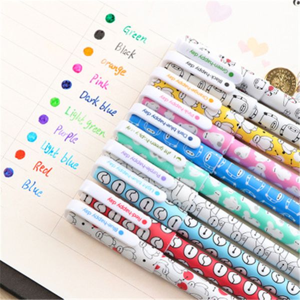 

new 10 pcs/color gel pen kawaii stationery korean flower material escolar canetas escolar papelaria gift office school supplies