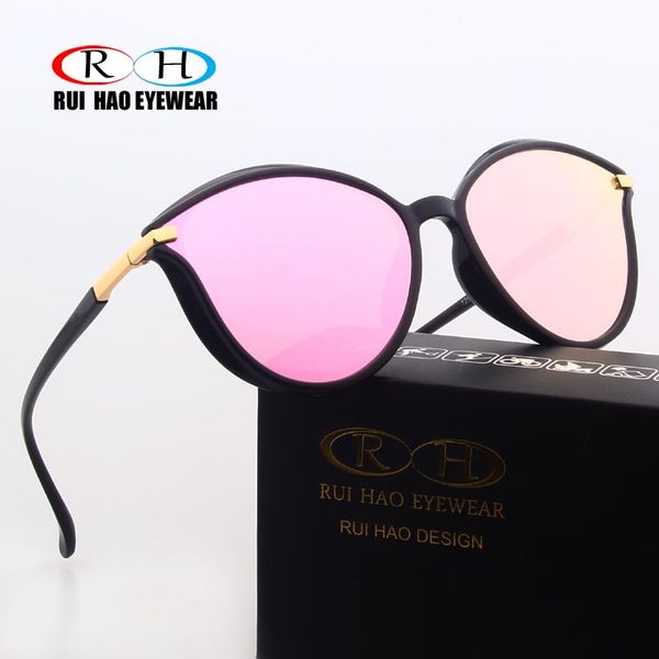 

rui hao eyewear fashion sunglasses women brand sun glasses cat eye sunglasses design outdoor glasses women pink new, White;black