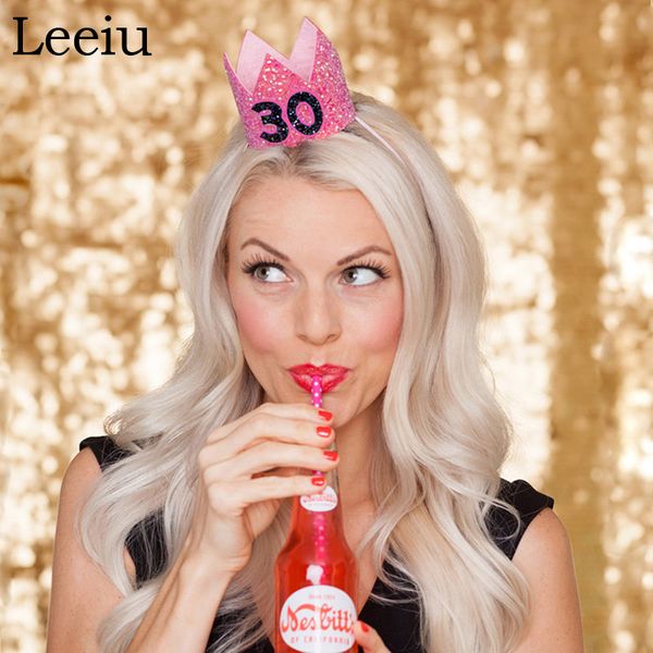 

leeiu happy birthday party hat 30th adults birthday cup crown headband decorations anniversary party supplies