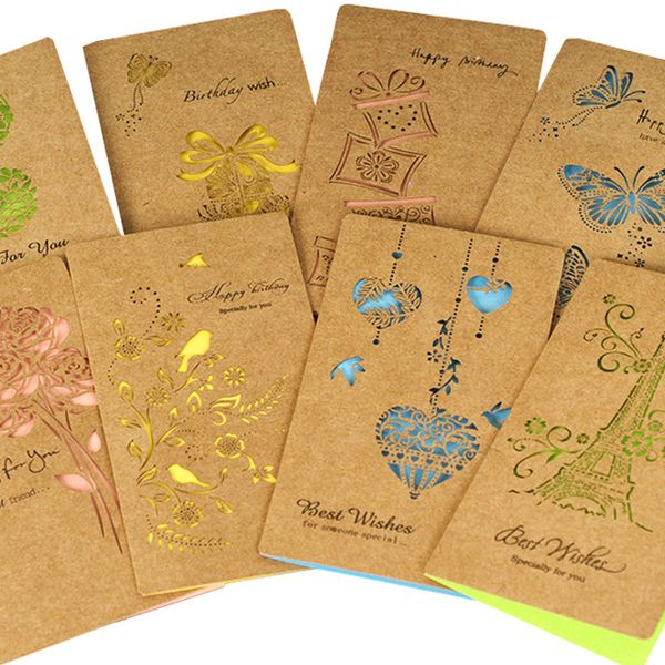 

8pcs/lot vintage kraft paper envelope with invitation card for festivals/birthday greeting card event & party supplies y0328