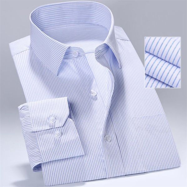 

carfante 2018 autumn brand long sleeve business formal shirt striped men design male dress shirt size s-4xl, White;black